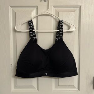ThirdLove Black Kinetic Sports Bra Wireless Built-in Cups Polyester-blend 42D